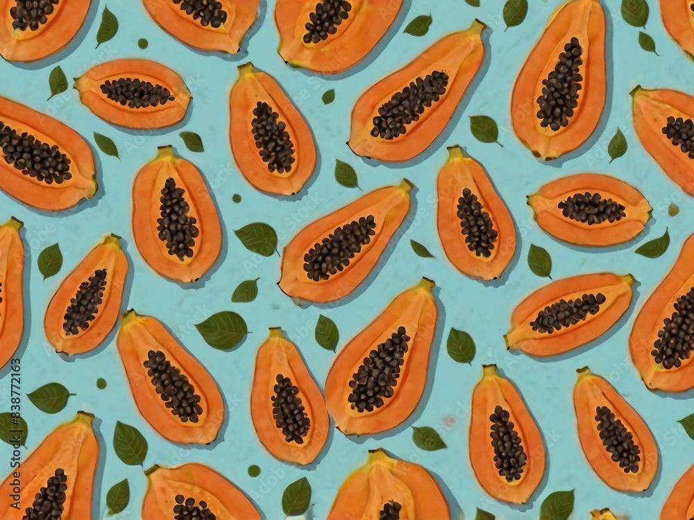 seamless pattern with papaya seamless pattern with papaya