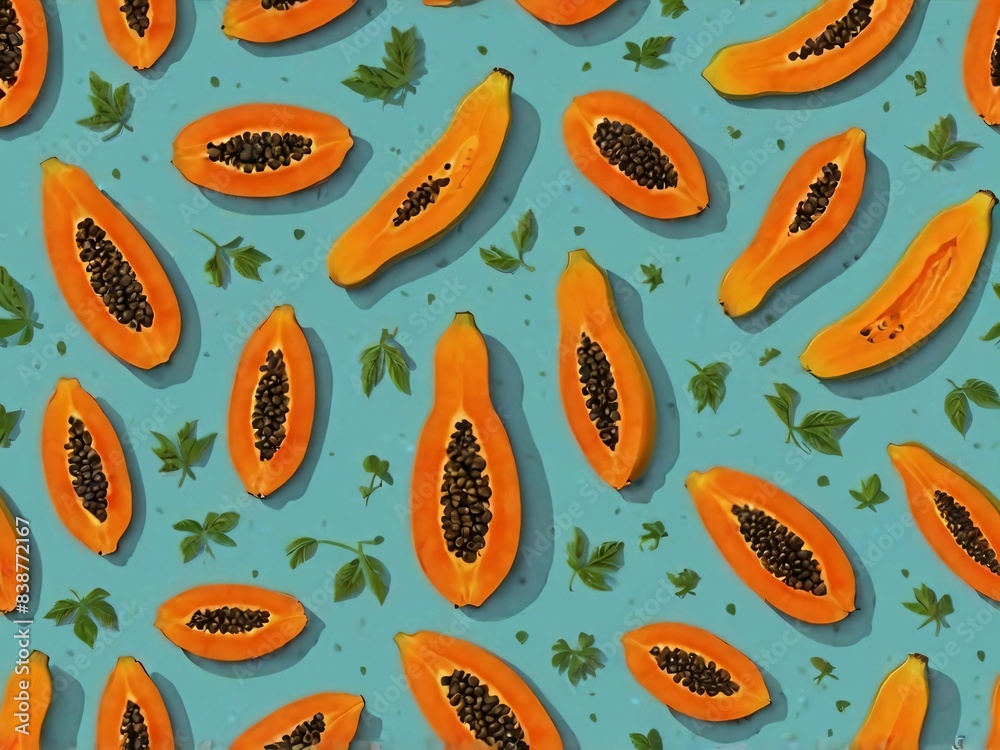 seamless pattern with papaya seamless pattern with papaya