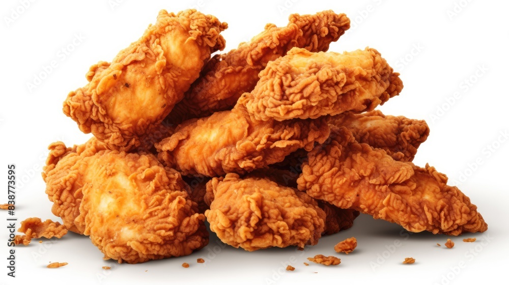 Fried chicken isolated on white background Fried chicken isolated on white background