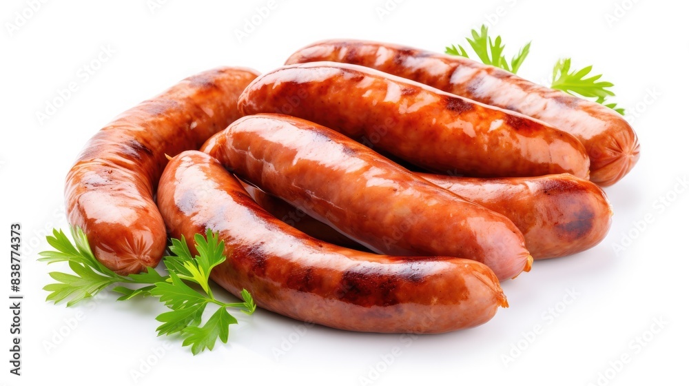 sausages isolated on white background sausages isolated on white background
