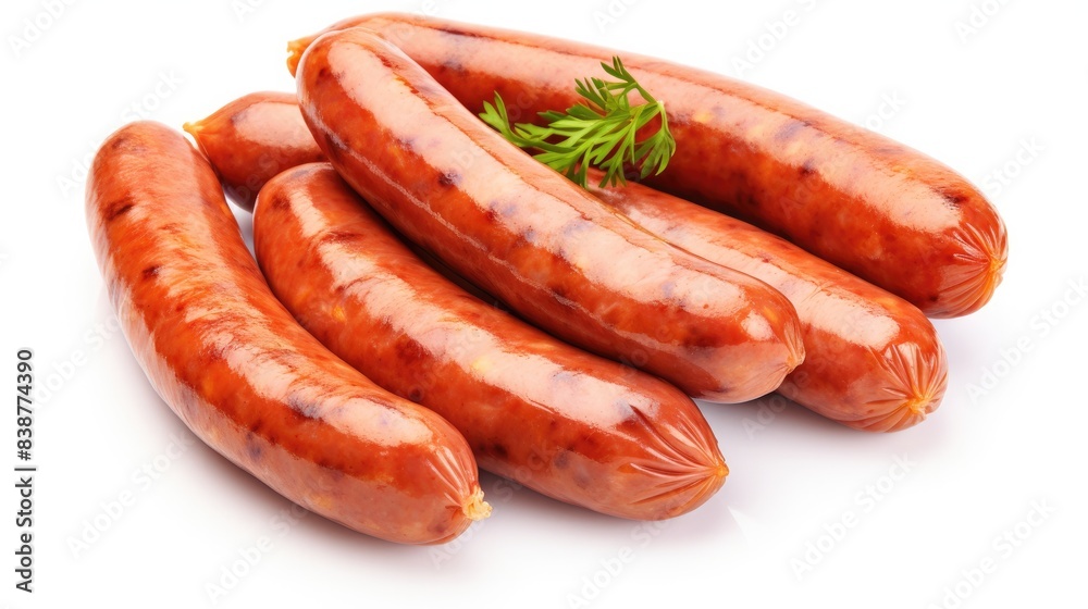 sausages isolated on white background sausages isolated on white background