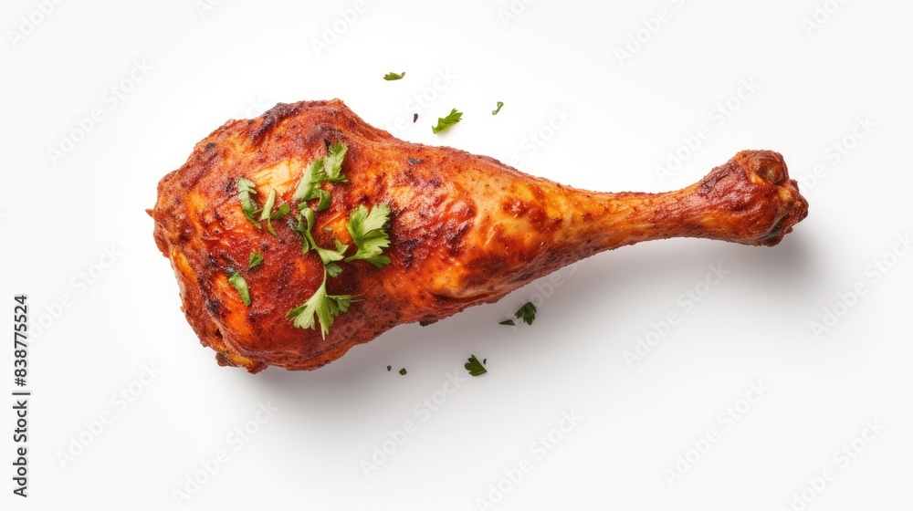 Tandoori chicken platter isolated on white background Tandoori chicken platter isolated on white background