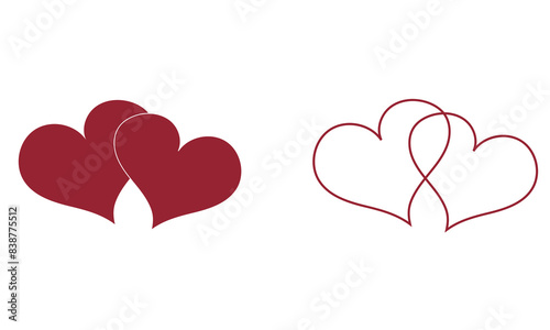 Zwei rote herzen. isolated on white background. EPS10