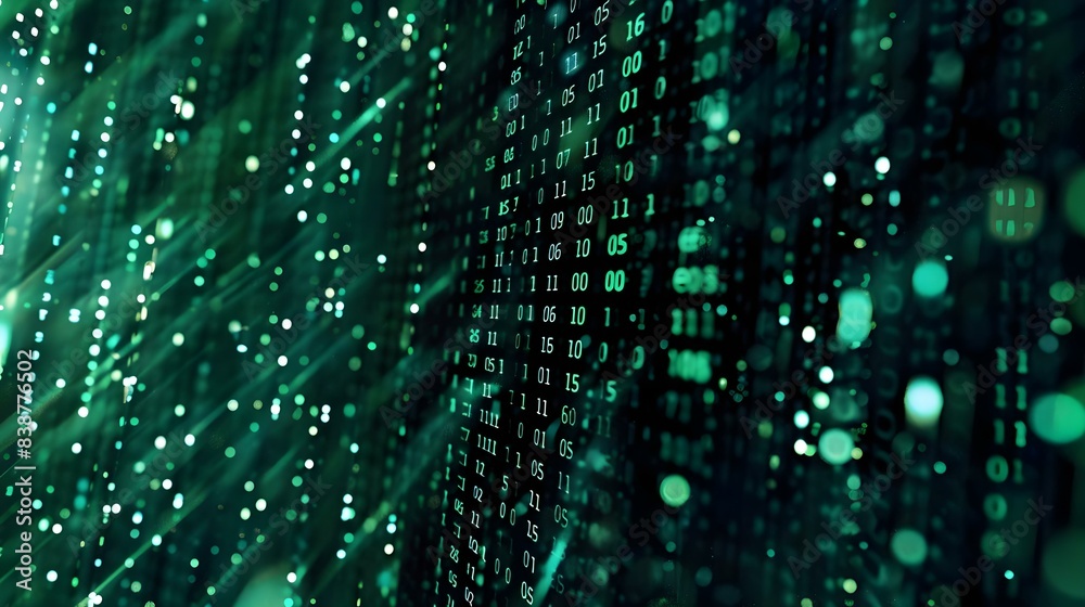 Digital binary code matrix background - 3D rendering Digital binary code matrix background - 3D rendering