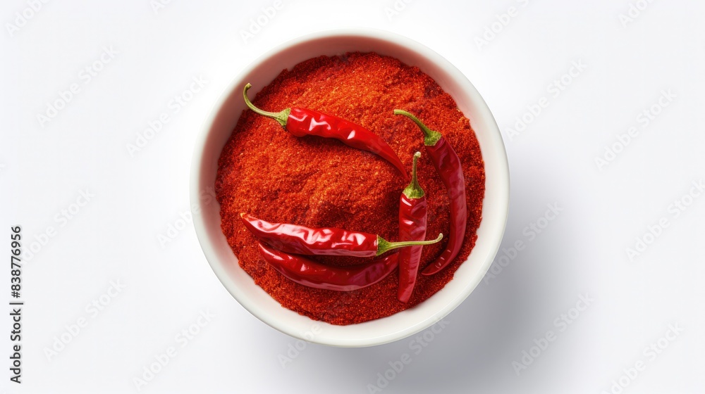 chilli powder isolated on white background chilli powder isolated on white background