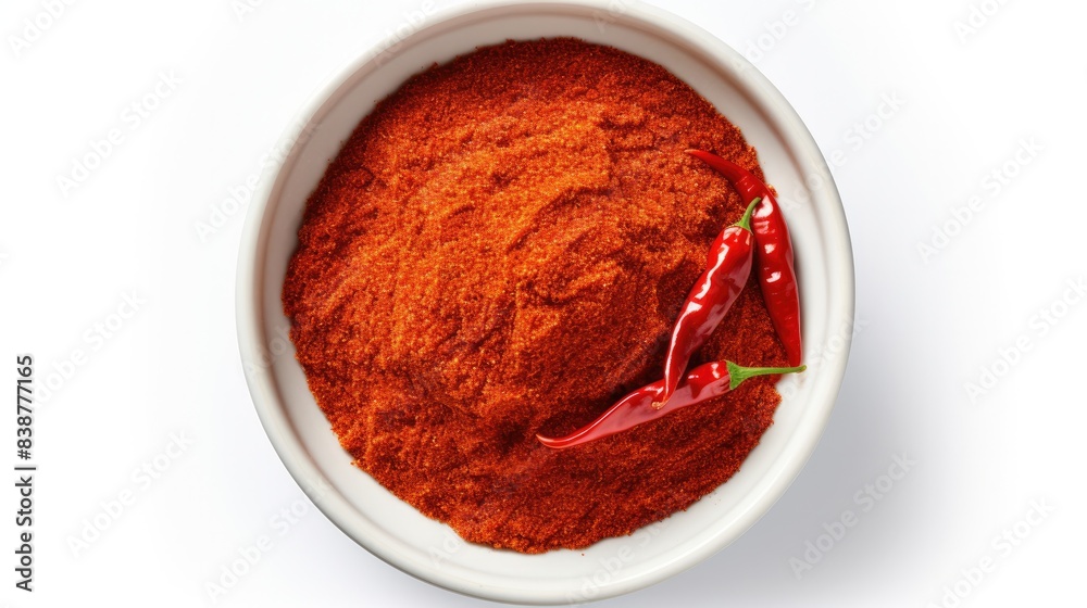 chilli powder isolated on white background chilli powder isolated on white background