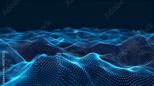Abstract digital wave of particles