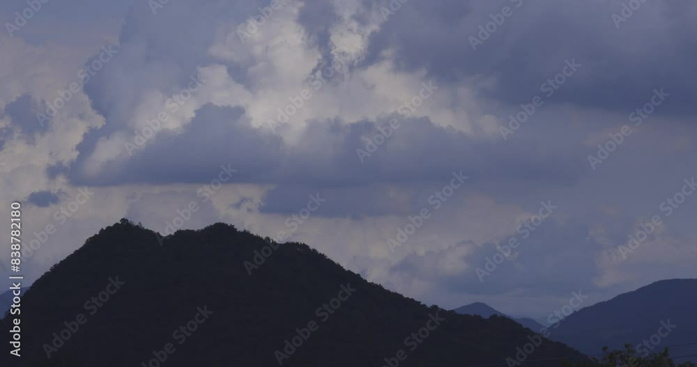 A landscape of mountain and cloud at the countryside in Nakanojo Gunma A landscape of mountain and cloud at the countryside in Nakanojo Gunma