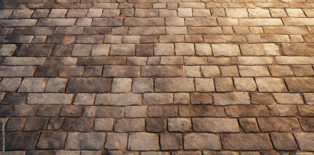 sidewalk texture of a cobblestone road with a parked car on the left, a brick wall in the center, and a metal pole on the right sidewalk texture of a cobblestone road with a parked car on the left, a brick wall in the center, and a metal pole on the right