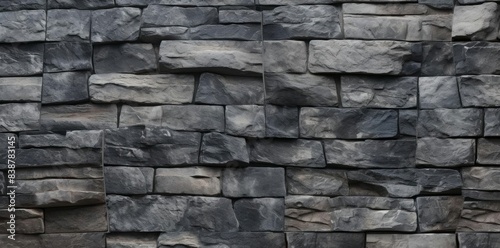 seamless stone textured wall with a prominent gray rock in the foreground