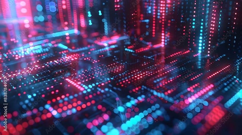Obraz premium Digital binary code matrix background