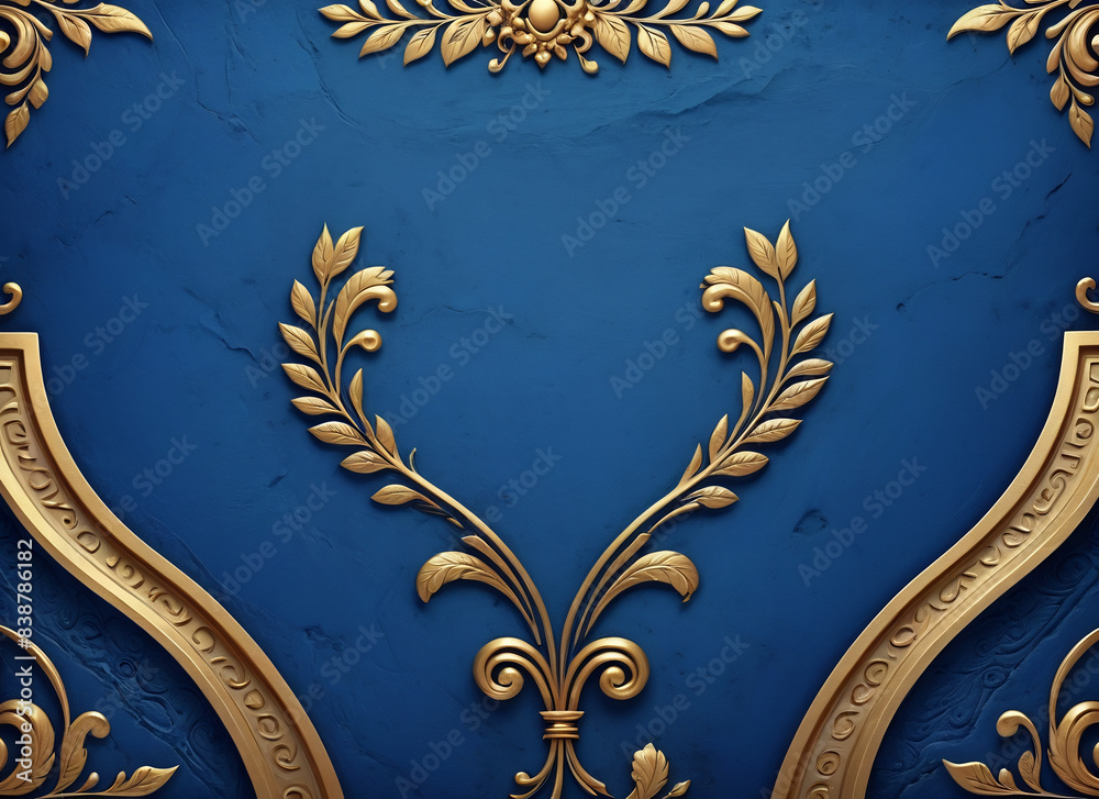 Blue background with golden inserts