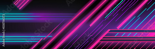 Obraz na płótnie Synthwave web banner with pink lines w salonie