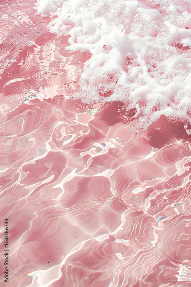 Light pink water texture, close up, angled shot. Dreamy summer aesthetic. Ripple effect. Light pink water texture, close up, angled shot. Dreamy summer aesthetic. Ripple effect.