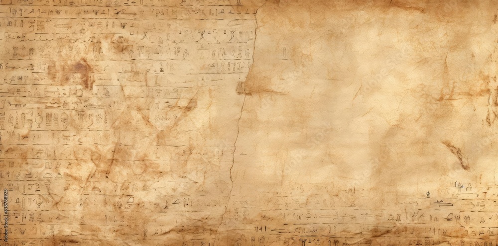 papyrus textured paper with ancient egyptian writing on a brown background papyrus textured paper with ancient egyptian writing on a brown background