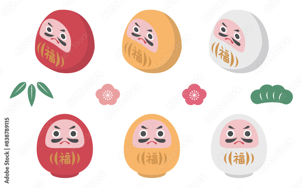 Obraz premium 達磨イラストセット