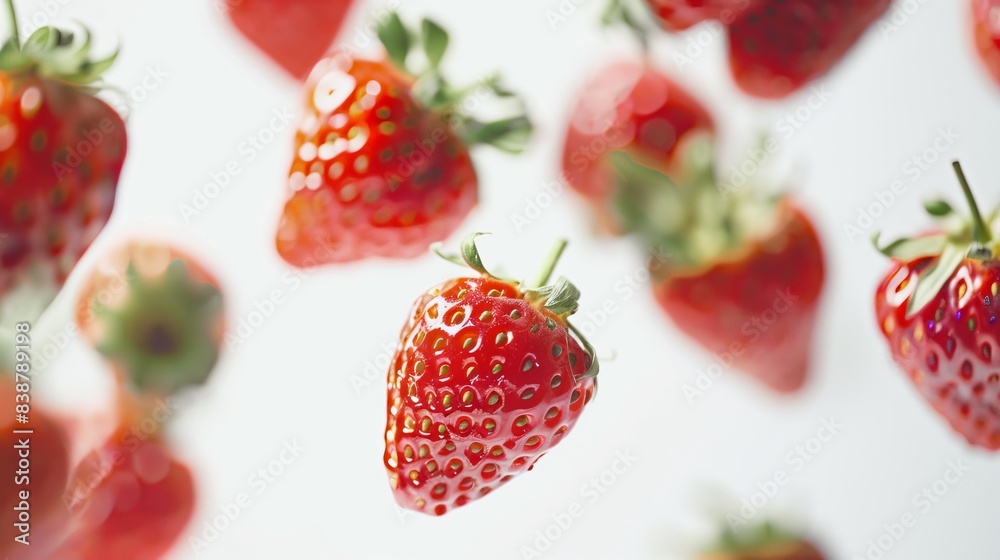 Fresh Strawberries on White Background for Foodie Delights Generative AI Fresh Strawberries on White Background for Foodie Delights Generative AI
