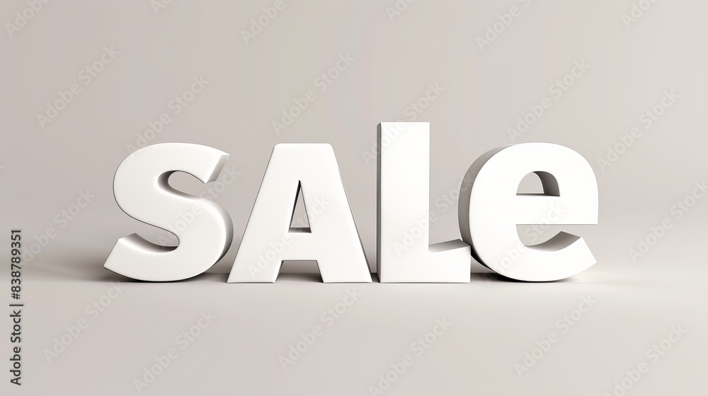 Sale Sign on White Background for Advertising Generative AI