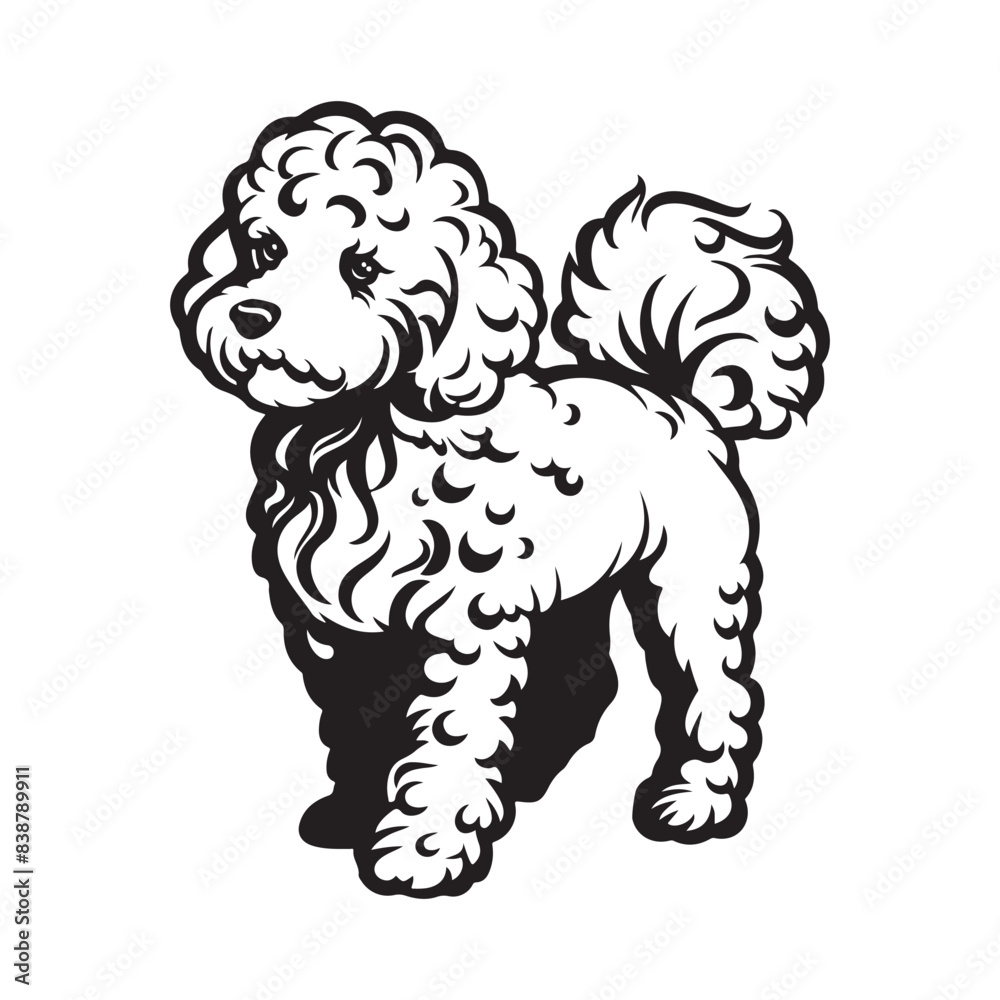 Poodle Vector Images. black and white illustration of a Poodle Poodle Vector Images. black and white illustration of a Poodle