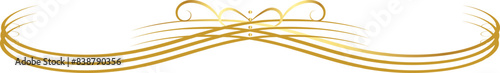 Decorative swirls dividers, old text delimiter, golden calligraphic swirl ornaments, vintage divider	