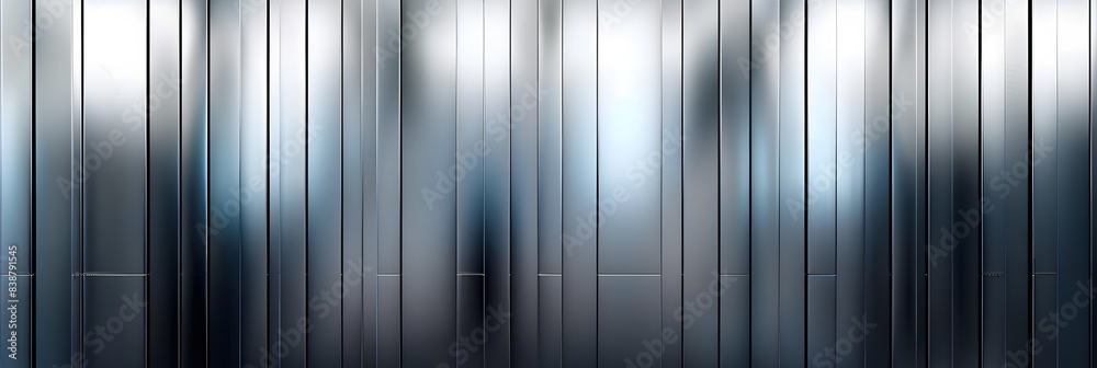 A metallic backdrop made of vertical stainless steel panels provides an abstract and modern aesthetic Ideal as a copy space image A metallic backdrop made of vertical stainless steel panels provides an abstract and modern aesthetic Ideal as a copy space image