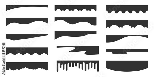 Header web separator divider higlight cover silhouette template, layout curve lines, waves, abstract design element for page web site