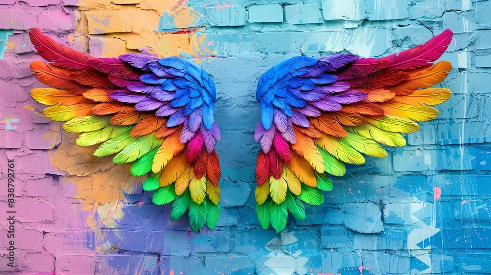 Obraz premium LGBTQIA wings activities with colorful wings