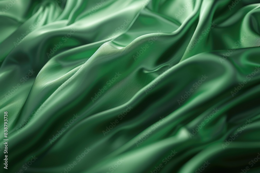 Fototapeta premium Close-up view of green fabric