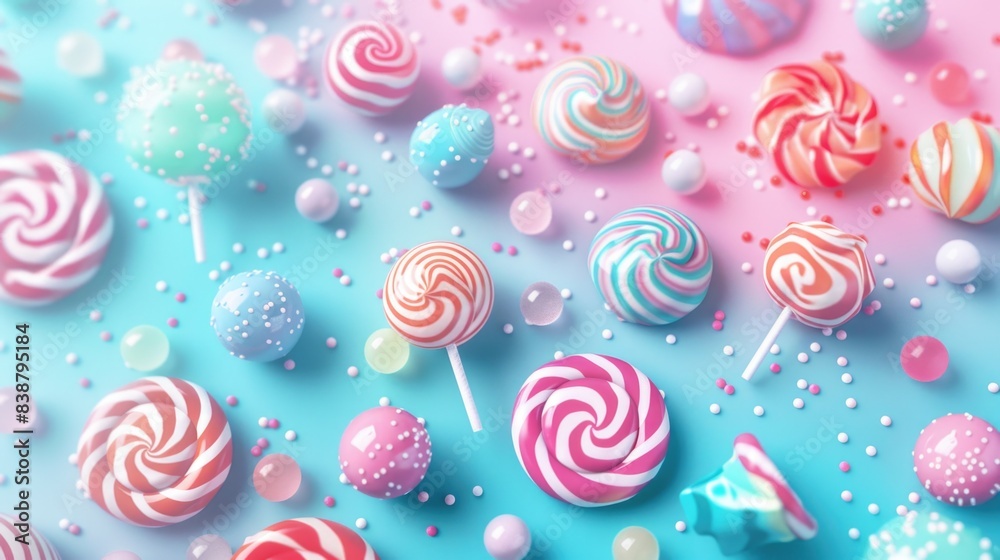 Various kinds of colorful and cute candy backgrounds