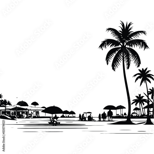 Vector Silhouetted  White Background