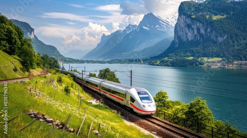 Eco-Friendly High-Speed Train Journey Through Breathtaking Scenery