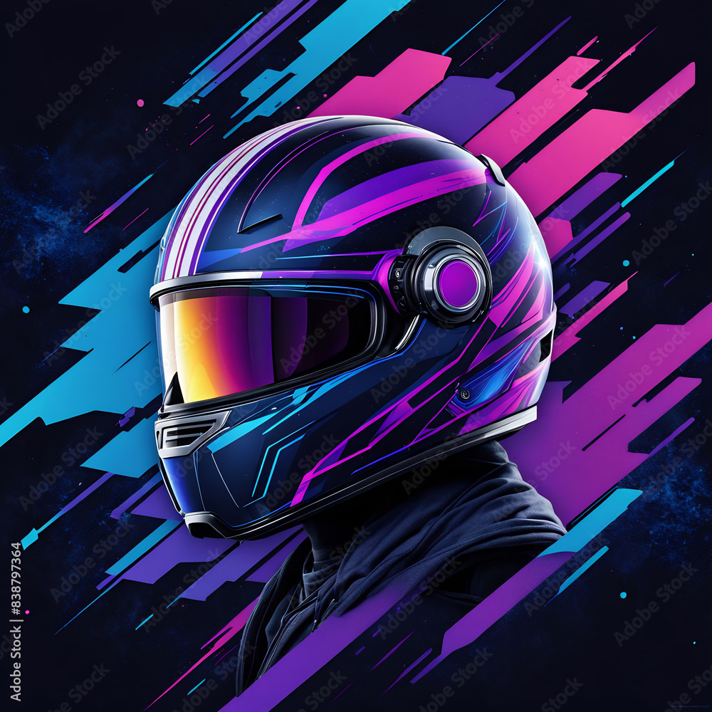 Abstract design of a futuristic drivers helmet Abstract design of a futuristic drivers helmet