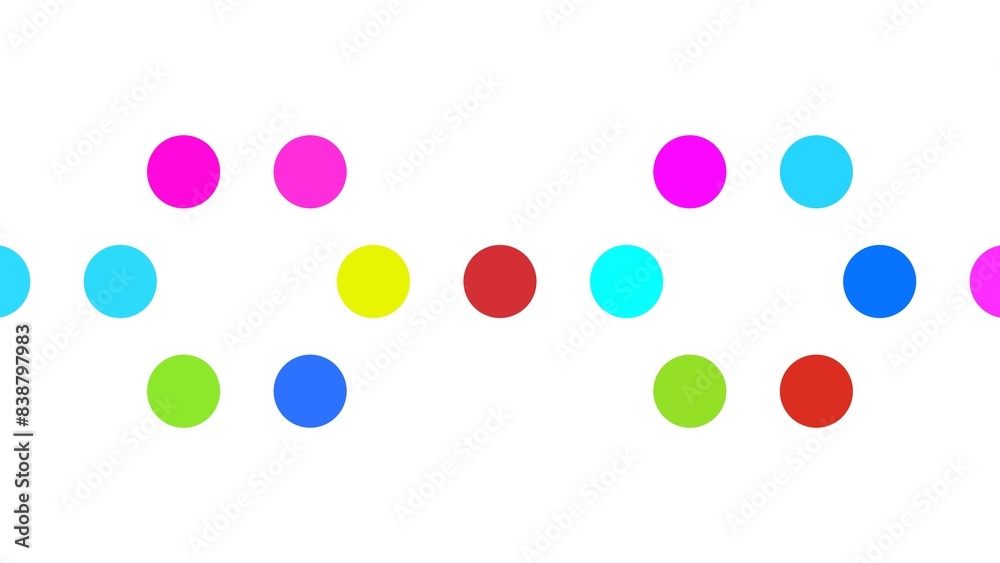 Fototapeta premium Light Multicolor, Rainbow vector red banner with set of circles, dots. Donuts Background. Creative Design Template. Technological halftone illustration.
