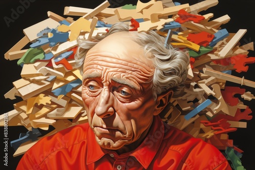 Illustration of the cognitive dissonance concept in psychology and mental health