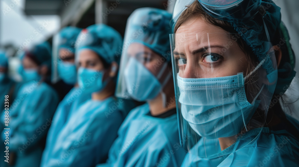 Medical Professionals in Protective Gear and Face Shields.