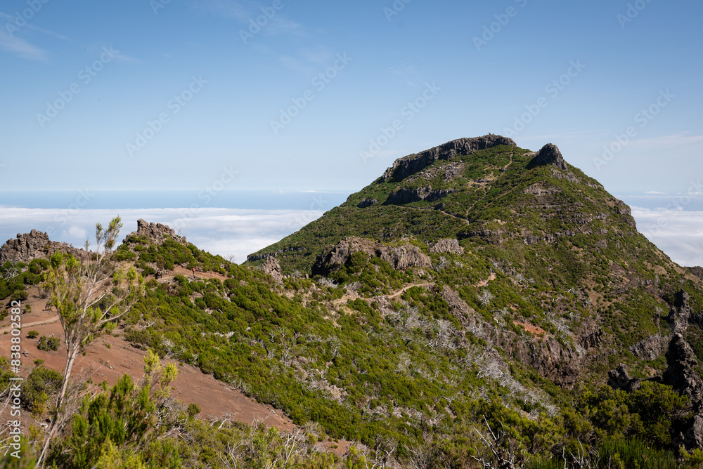 Fototapeta premium Beautiful mountains with the blue sky in the background