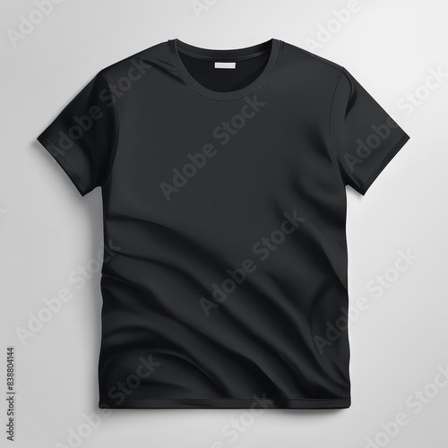 black t-shirt mockup isolated white background