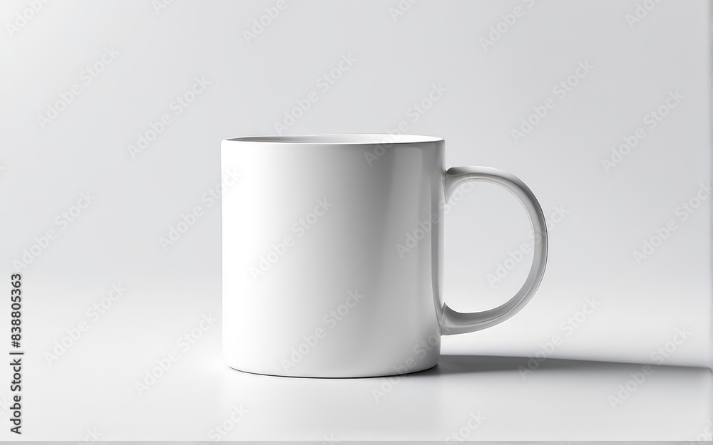 white glass mug mockup on white background white glass mug mockup on white background