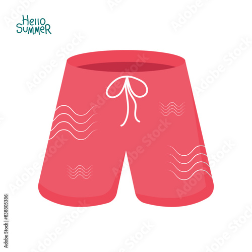 vector illustration of beach pants with an interesting motif. summer theme