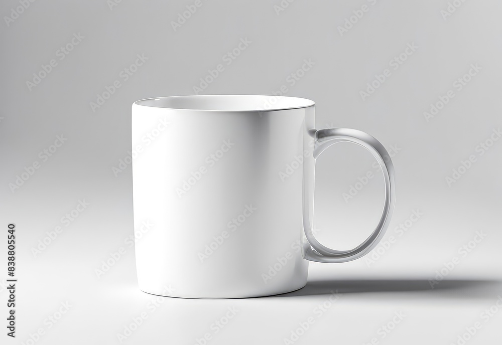 white glass mug mockup on white background white glass mug mockup on white background