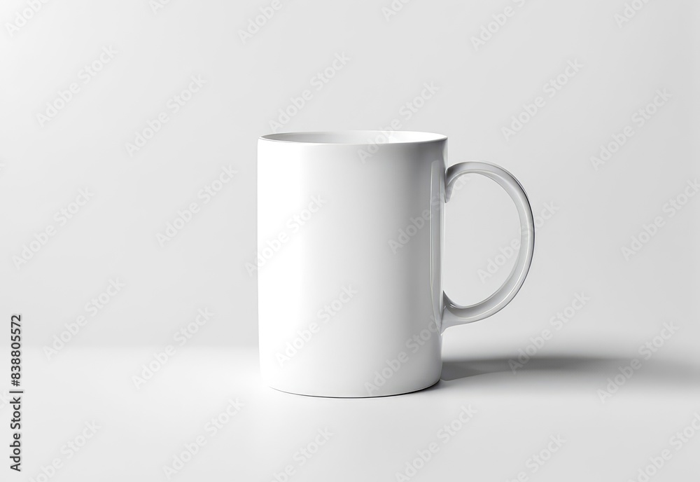 Fototapeta premium white glass mug mockup on white background