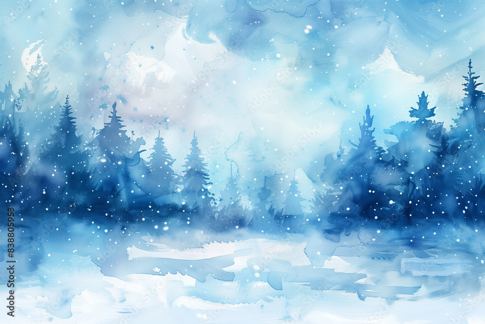 Blue winter watercolor background Blue winter watercolor background