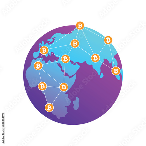 Bitcoin Network Digital Currency Blockchain Concept
