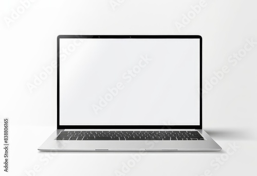 white screen laptop mockup isolated on white background.