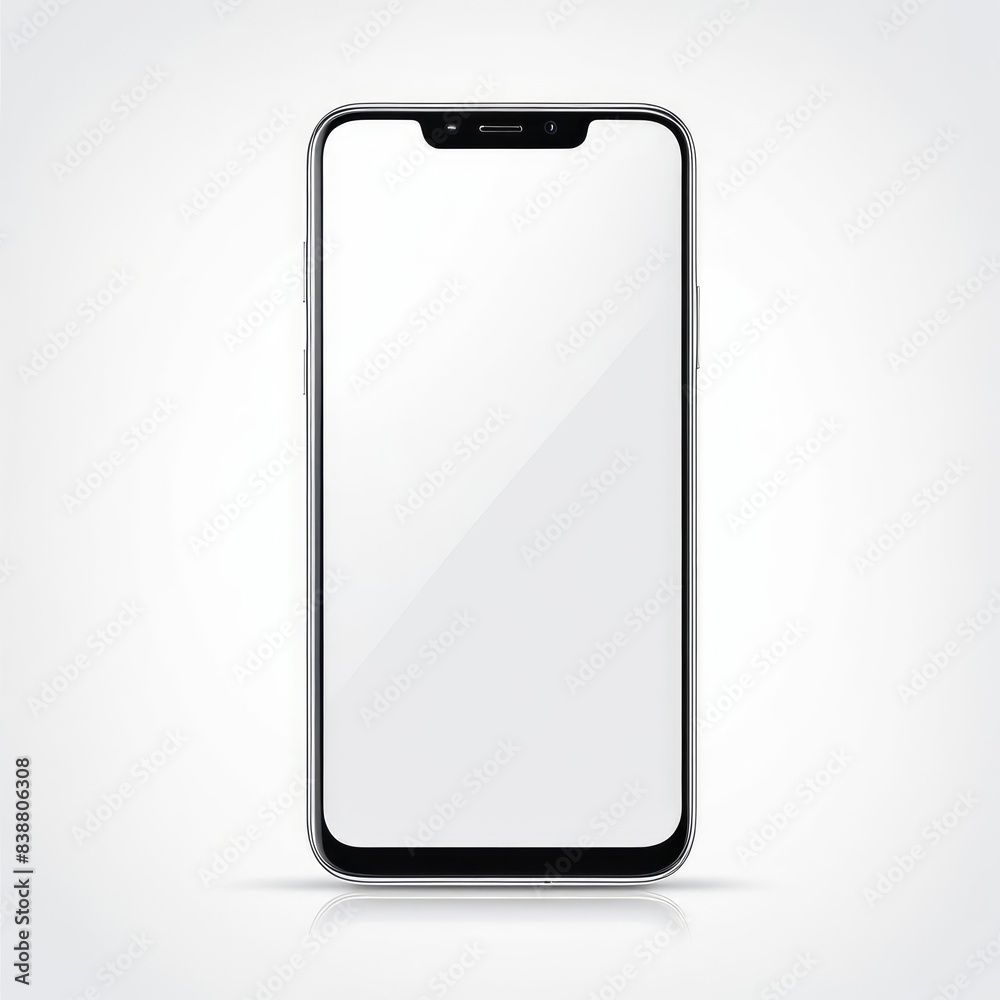 White screen smartphone mockup isolated on a white background. White screen smartphone mockup isolated on a white background.