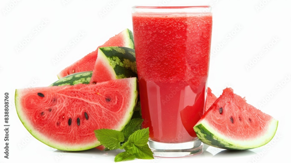 Watermelon smoothie fruits beverage juice or cocktail in glass isolated on white background, Healthy natural product for freshness. Watermelon smoothie fruits beverage juice or cocktail in glass isolated on white background, Healthy natural product for freshness.