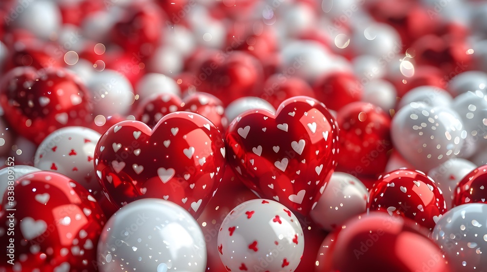 A pile of red heart-shaped balloons A pile of red heart-shaped balloons
