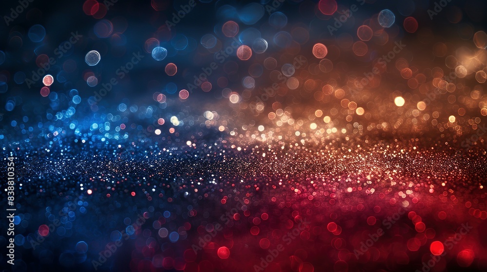 Fototapeta premium Glittering Patriotism: Abstract Red, White, and Blue Background