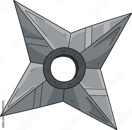 Ninja Shuriken Cartoon Colored Clipart 