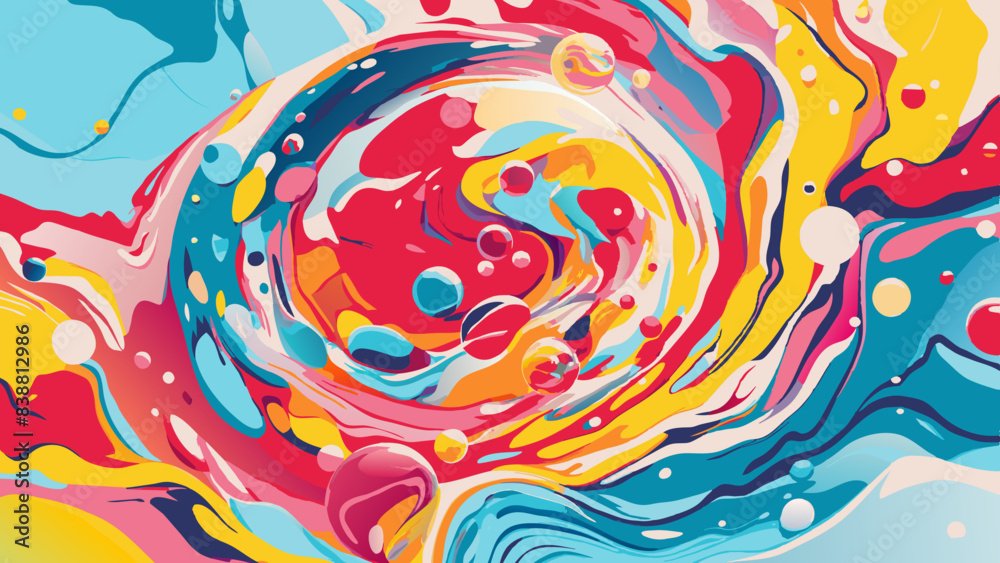 Vibrant Abstract Swirls of Color in a Dynamic Composition Vibrant Abstract Swirls of Color in a Dynamic Composition
